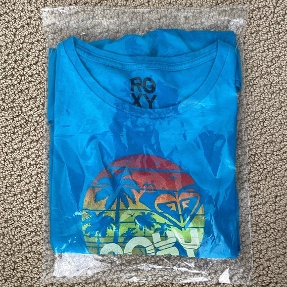 ROXY Sunset & Palm Trees Tee Shirt XL Skinny Fit - Picture 6 of 6